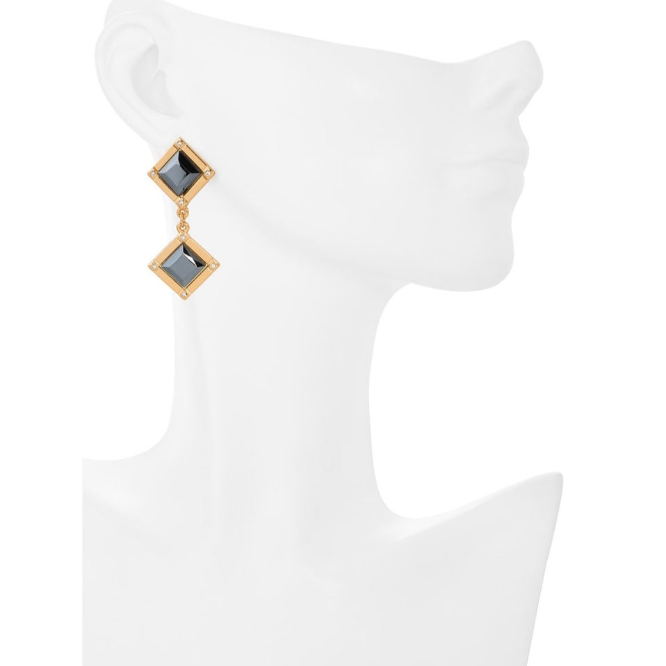 BLACK POST EARRING