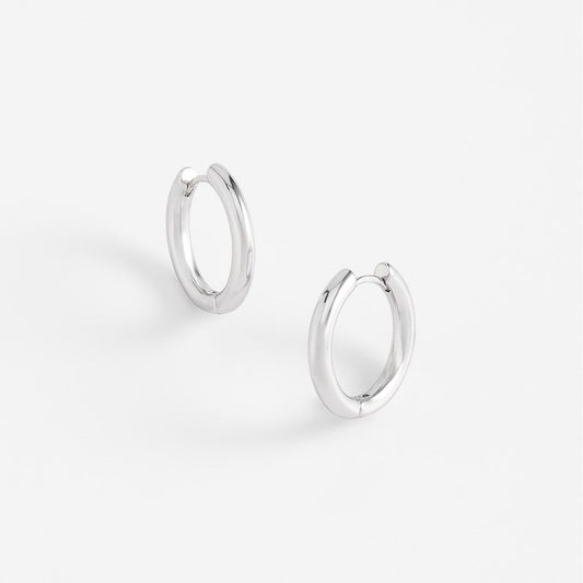 PLATA SHINE HOOP EARRINGS