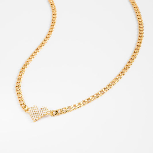 LUXE HEART CUBAN CHAIN