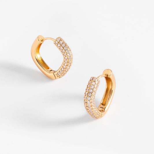 DIAMANTE SHINE HOOP EARRINGS
