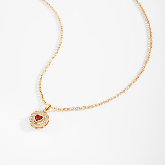 RUBY GOLDEN HEART NECKLACE