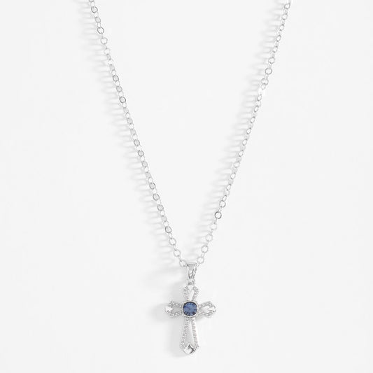 ROYAL BLUE CROSS NECKLACE