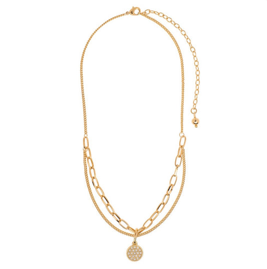 DOUBLE CRYSTAL STONE NECKLACE
